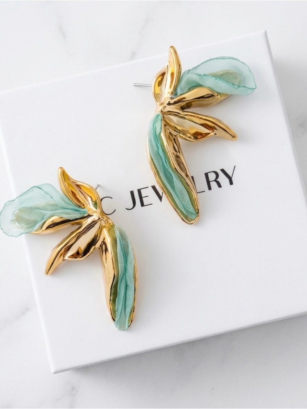 Zara Style Floral Fabric Petal Statement Earrings Unique Boutique Find